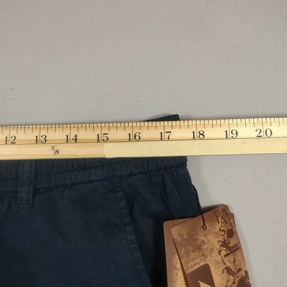 LTWT Cargo Shorts Mens 2XL Teal Blue Elastic Waist Utility Pockets Cotton Blend